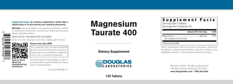Magnesium Taurate 400 (120 caps) by Douglas Laboratories
