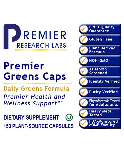 Greens Caps, Premier (150 Capsules) by Premier Research Labs