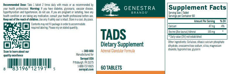 TADS (adrenal) (60 tabs) by Genestra Brands