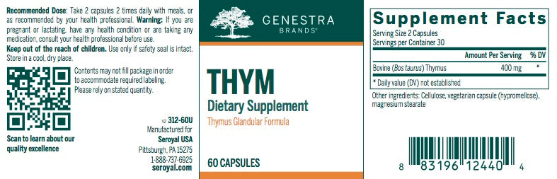 THYM Thymus Extract (60 caps) by Genestra Brands
