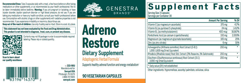 Adreno Restore (90 caps) by Genestra Brands