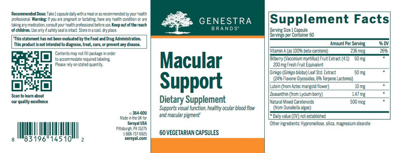 Macular Support (60 caps) by Genestra Brands