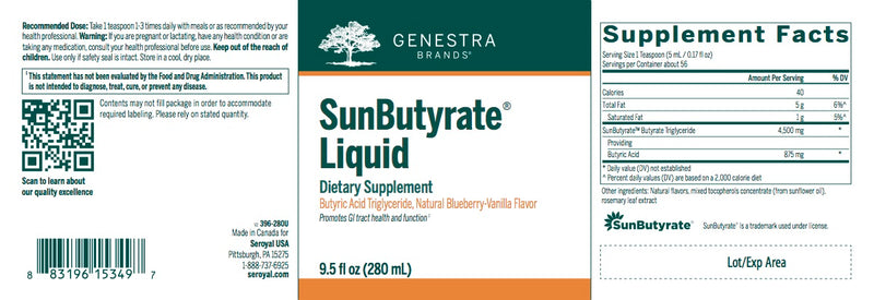 SunButyrate Liquid (280 ml) by Genestra Brands