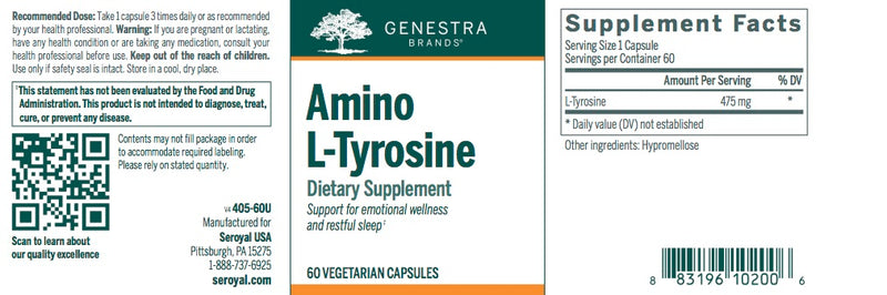 Amino L-Tyrosine (60 caps) by Genestra Brands