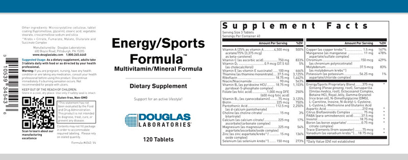 Energy/Sports Formula (120 tabs) by Douglas Laboratories