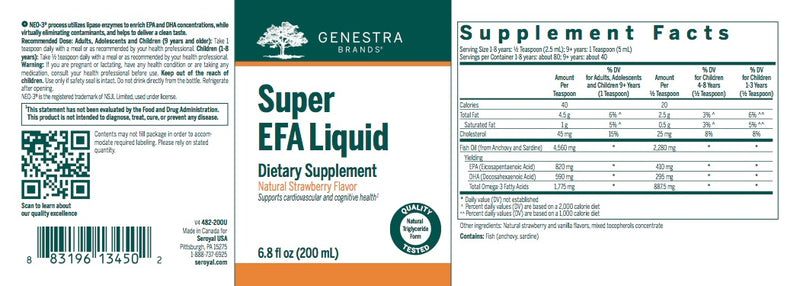 Super EFA Liquid Strawberry (200 ml) by Genestra Brands