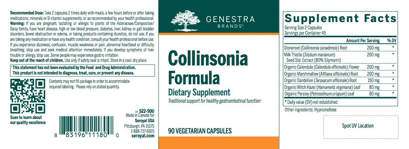 Collinsonia Formula (90 caps) by Genestra Brands