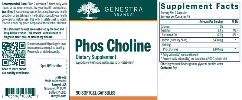 Phos Choline (90 caps) by Genestra Brands
