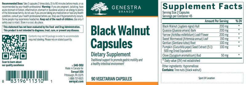 Black Walnut Capsules (90 caps) by Genestra Brands
