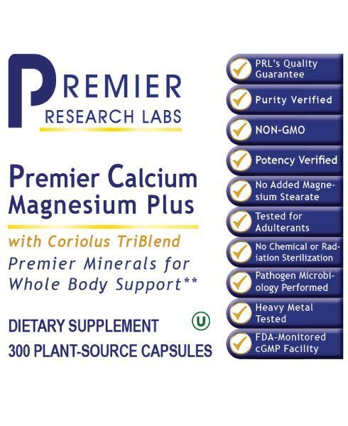 Calcium Magnesium Plus, Premier  (Coral Legend Plus) (300 caps) By Premier Research Labs