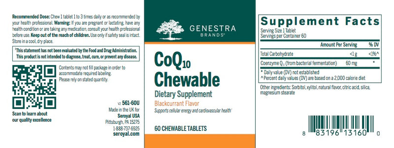 CoQ10 Chewable (60 tabs) by Genestra Brands