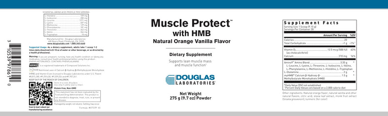 Muscle Protect with HMB Natural Orange Vanilla Flavor by Douglas Laboratories