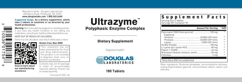 Ultrazyme (180 tabs) by Douglas Laboratories