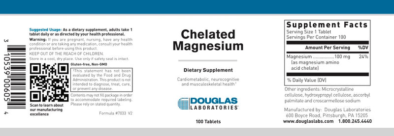 Chelated Magnesium (100 tabs) by Douglas Laboratories