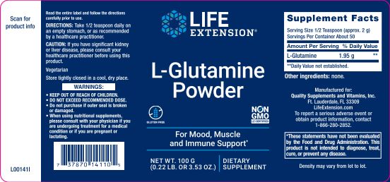L-Glutamine Powder 3.53 OZ By Life Extension
