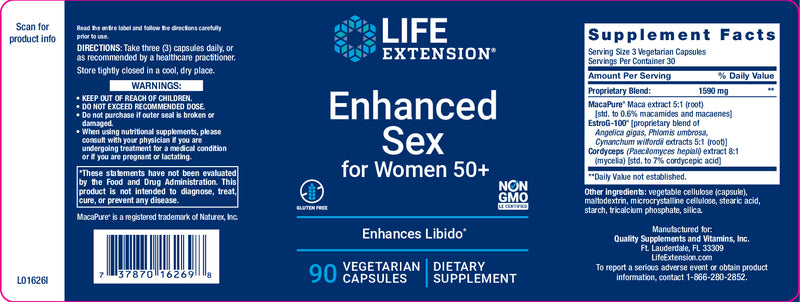 Enhanced Sex for Women 50+ 90 veg caps by Life Extension