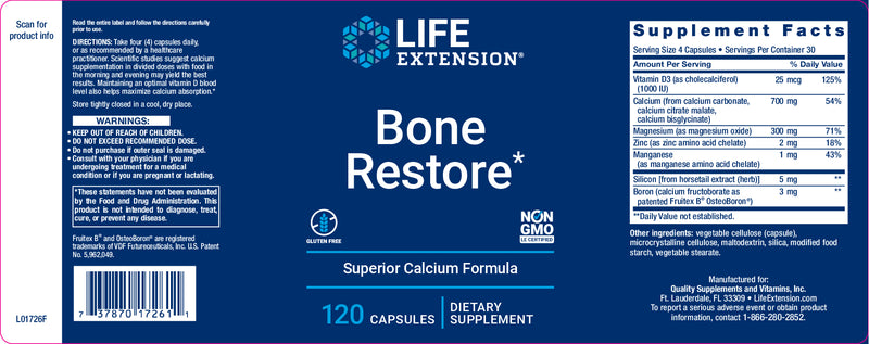 Bone Restore 120 capsules by Life Extension