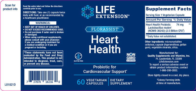 FLORASSIST® Heart Health 60 veg caps by Life Extension