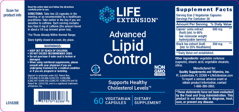 Advanced Lipid Control 60 veg caps by Life Extension