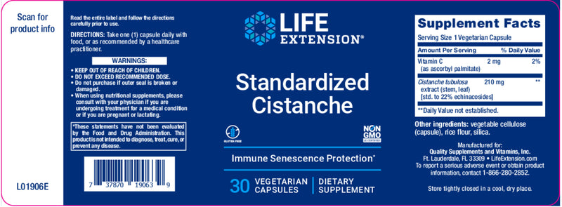 Standardized Cistanche 30 Veg Caps by Life Extension