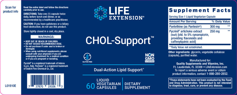 CHOL-Support™60 liquid vegetarian capsules by Life Extension