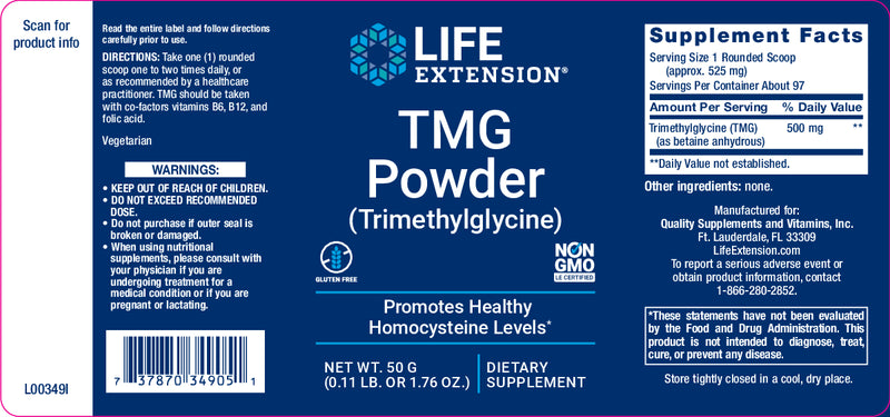 TMG Powder 50g by Life Extension