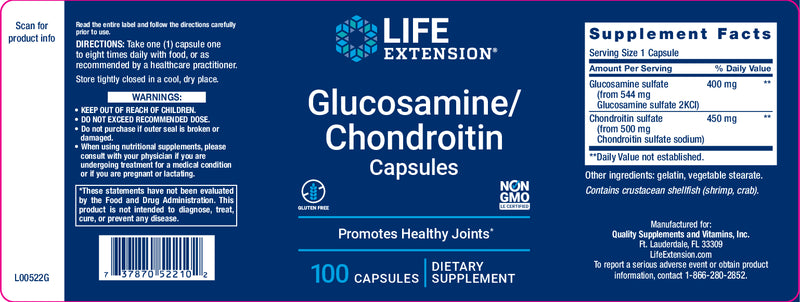 Glucosamine/Chondroitin 100 Caps by Life Extension