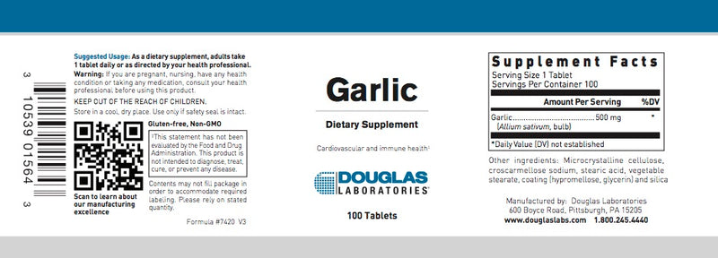 Garlic (100 tabs) by Douglas Laboratories