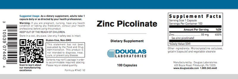 Zinc Picolinate 50MG  Capsules (100 caps) by Douglas Laboratories