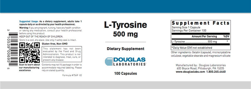 L-Tyrosine 500 mg (100 caps) by Douglas Laboratories