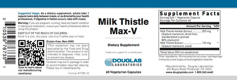 Milk Thistle Max-V (60 V-caps) by Douglas Laboratories