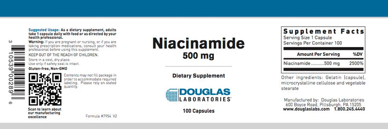Niacinamide 500mg (100 caps) by Douglas Laboratories