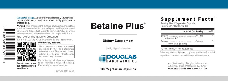 Betaine Plus (100 caps) by Douglas Laboratories