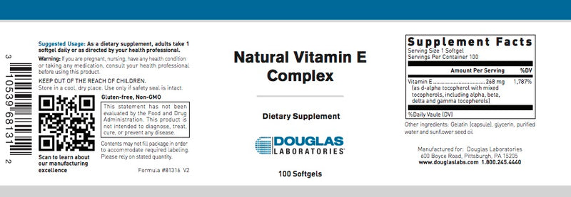 Natural Vitamin E Complex (100 softgels) by Douglas Laboratories