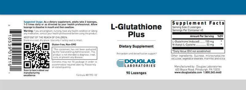 L-Glutathione Plus (90 lozenges) by Douglas Laboratories