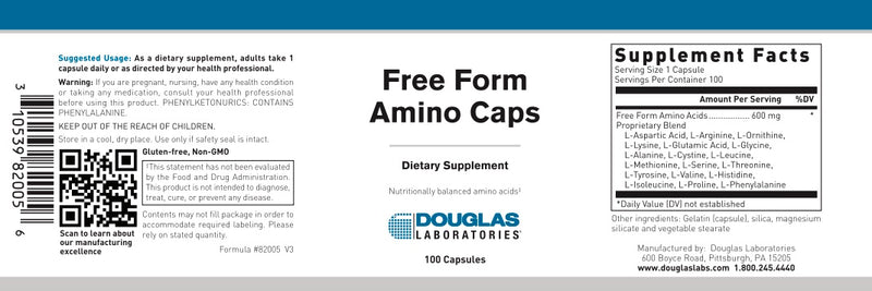 Free Form Amino Caps (100 caps) by Douglas Laboratories