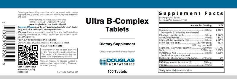 Ultra B-Complex Tablets (100 tabs) by Douglas Laboratories