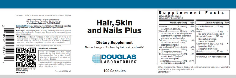 Hair, Skin and Nails Plus (100 caps) by Douglas Laboratories