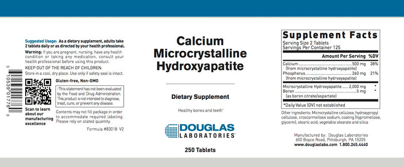 Calcium Microcrystalline Hydroxyapatite (250 tabs) by Douglas Laboratories