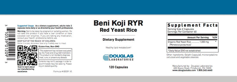 Beni-Koji RYR (120 caps) by Douglas Laboratories