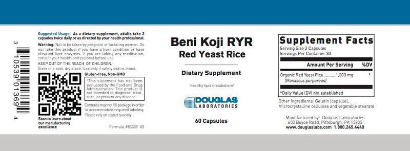 Beni-Koji RYR (60 caps) by Douglas Laboratories