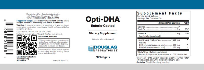 Opti-DHA Enteric-Coated (60 softgels) by Douglas Laboratories