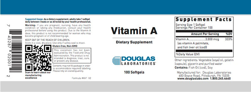 Vitamin A (100 softgels) by Douglas Laboratories