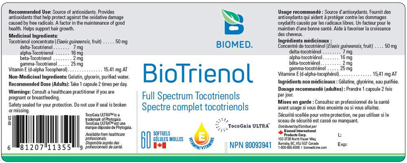 BioTrienol 60 gelcaps by BioMed