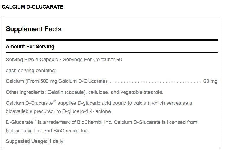 Calcium D-Glucarate (90 caps) by Douglas Laboratories
