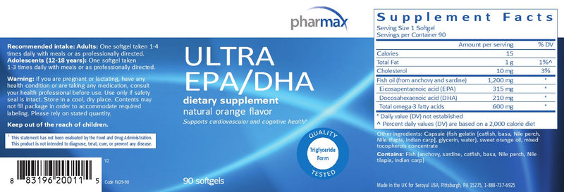 Ultra EPA/DHA (90 caps) by Pharmax