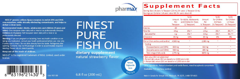 FPFO Liquid Strawberry (200 ml) by Pharmax