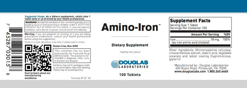Amino-Iron (100 tabs) by Douglas Laboratories