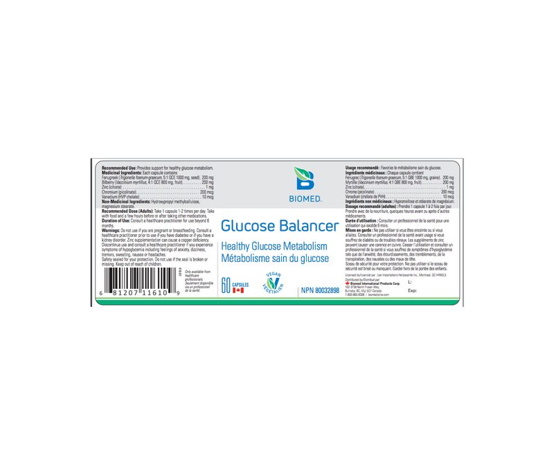 Glucose Balancer 60 capsules by BioMed