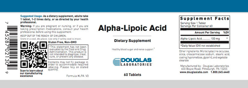 Alpha-Lipoic Acid (60 tabs) by Douglas Laboratories